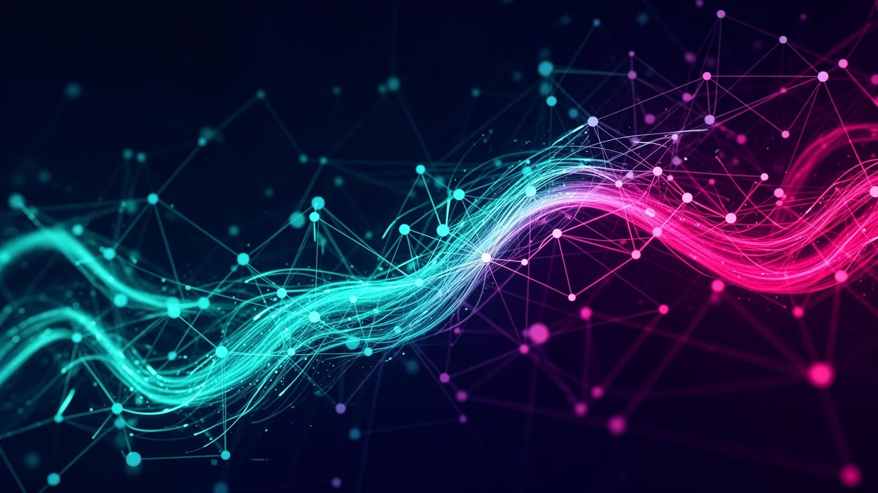 Abstrakcyjna sieć neonowych połączeń - tło dla artykułu o whitelabel event-tech